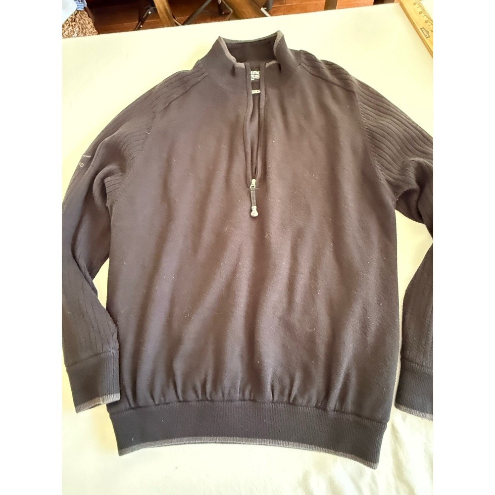 Mizuno Golf Men Black WindLite 1/4 Zip Long Sleeve Pullover Knit Sweater Size M